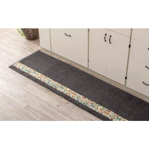 ふるさと納税 雑貨・日用品 和歌山県 高野町 北欧の「幸せを運ぶ馬」ダーラヘスト柄のキッチンマット グレー 50cm×横180cm グレー