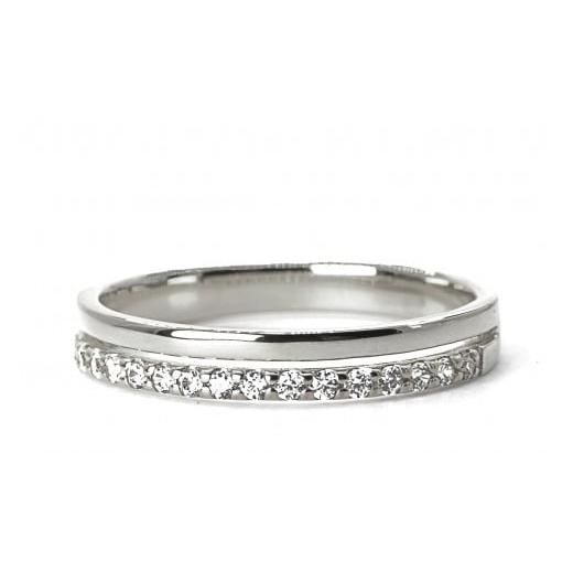 ふるさと納税 アクセサリー リング 山梨県 笛吹市 プラチナ　重ね付け風ダイヤモンドリング 0.12CT　R3971DI-P 188-066_2