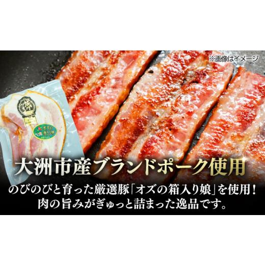 ふるさと納税 肉 ハム 愛媛県 大洲市 加工肉 全6回定期便 厚切りベーコンスライス（七味入り）×10ケ 合計1200g ブランドポーク『オズの箱入り娘』使用 にく …_3