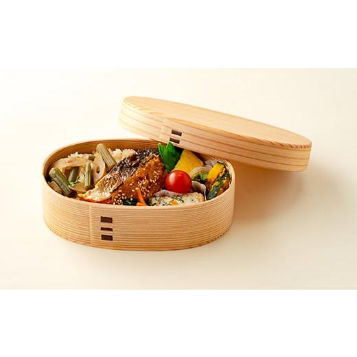ふるさと納税 木工品・竹工品 秋田県 大館市  大館曲げわっぱ こばん弁当箱（大） 215P6005 ／ 曲げわっぱ 伝統 工芸品 お弁当箱 弁当箱 わっぱ弁当 わっぱ弁…の画像