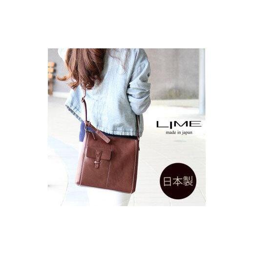 ふるさと納税 カバン ショルダーバッグ 香川県 高松市 LIME(ライム) ヌメ革スクエア型ショルダーバッグ チョコ チョコ