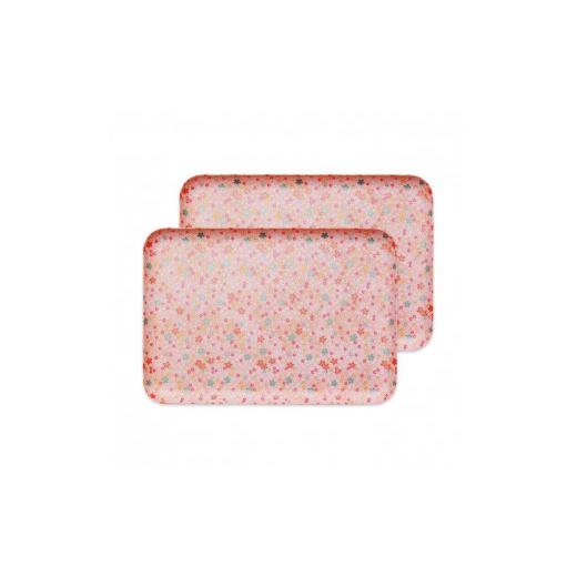 ふるさと納税 雑貨・日用品 和歌山県 上富田町 タツクラフト 友禅和紙トレー L 39cm 2枚セット 小花 吹雪 Tk320 小花 吹雪