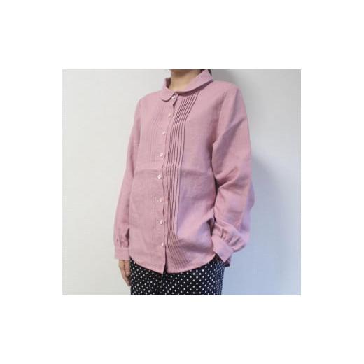 ふるさと納税 服 女 神奈川県 鎌倉市 北鎌倉のアトリエよりお届け フレンチリネンのピンタックブラウス カラー:ピンク ピンク
