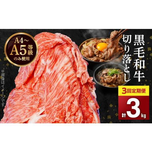 ふるさと納税 牛肉 熊本県 天草市 S001-001-T03_01_ 定期便3回 A4〜A5等級 黒毛和牛 切り落とし1kg(500g×2P)3か月連続お届け 2026年1月発送開始 2026年1月…
