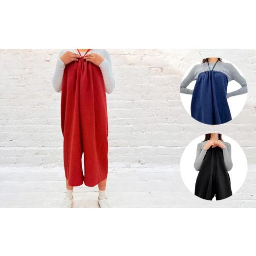 ふるさと納税 服 女 埼玉県 美里町  黒色 麻の服 タイパンツ 丁寧なハンドメイド レギュラーサイズ ／ リネンラミー おしゃれ シンプル ボトムス トップス 送…の画像