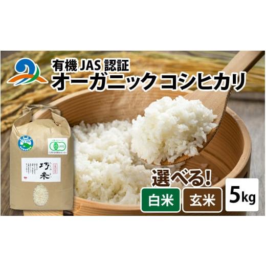 ふるさと納税 米 コシヒカリ 福井県 南越前町 先行予約 令和7年産 新米 有機JAS認証 オーガニック コシヒカリ 玄米 5kg×1袋(計5kg) 2025年11月中旬から順…
