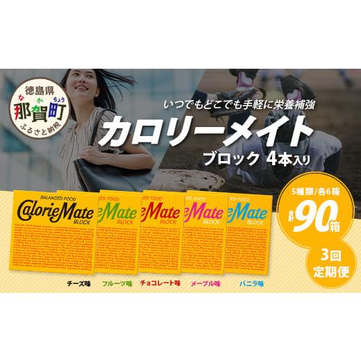 ふるさと納税 焼菓子・チョコレート クッキー 徳島県 那賀町 3回定期便:合計90箱 カロリーメイト ブロック 4本入り 5種類 各6箱 計30箱 大塚製薬 定期便 チ…
