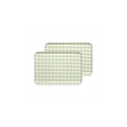 ふるさと納税 雑貨・日用品 和歌山県 高野町 グリーン2枚組 ST ランチョン トレー M 33cm ミルキー チェック タツクラフト Tk77 グリーン2枚組