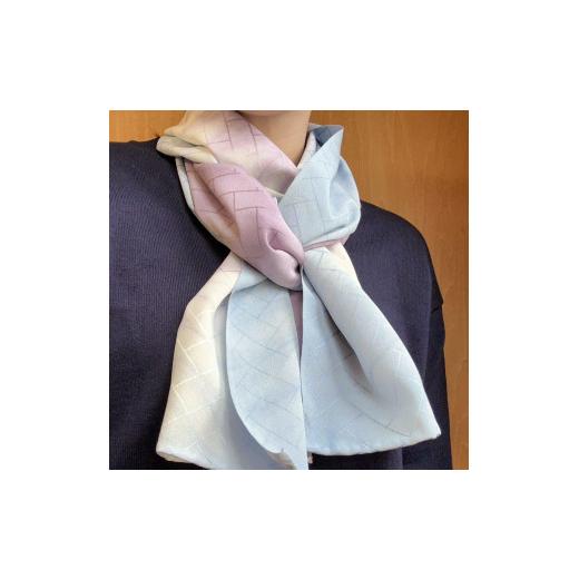 ふるさと納税 小物 ストール・マフラー 京都府 京都市  京都花こまち 京都伝統技法「京絞り」京丹後シルクスカーフ「竜巻」の画像