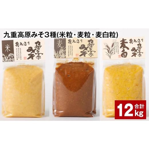 ふるさと納税 味噌 米味噌 大分県 九重町 九重高原みそ 3種 (米粒・麦粒・麦白粒) 各4kgx3種 計12kg 味噌 みそ