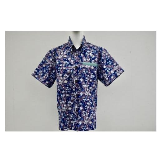 ふるさと納税 服 男 沖縄県 浦添市 ネイビー/L 東京ヤクルトスワローズ浦添協力会オリジナルかりゆしウェア ネイビー/L