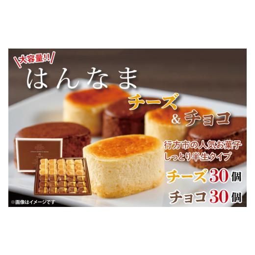 ふるさと納税 ケーキ・カステラ チョコレートケーキ 茨城県 行方市 大容量 はんなまちーず30個・はんなまちょこ30個のセット(H-48)_1