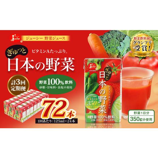 ふるさと納税 果汁飲料 やさい 熊本県 熊本市  3回定期便 野菜飲料初 ジャパンフードセレクション グランプリ受賞 ジューシー 野菜ジュース ぎゅっと日本の野…_1