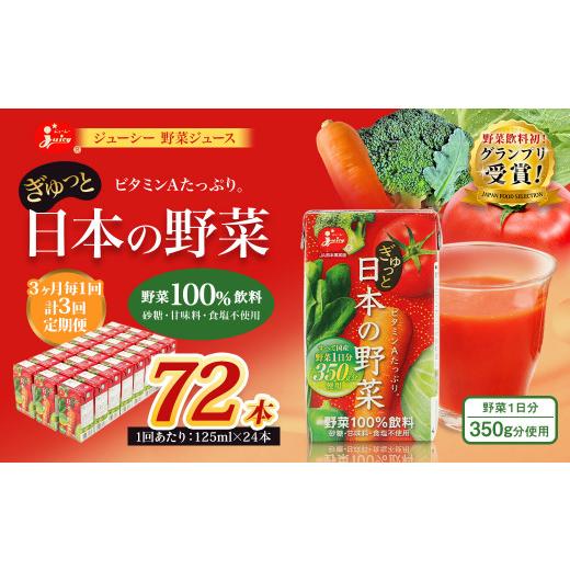 ふるさと納税 果汁飲料 やさい 熊本県 熊本市  3ヶ月毎3回定期便 野菜飲料初 ジャパンフードセレクション グランプリ受賞 ジューシー 野菜ジュース ぎゅっと日…_1