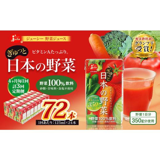 ふるさと納税 果汁飲料 やさい 熊本県 熊本市  4ヶ月毎3回定期便 野菜飲料初 ジャパンフードセレクション グランプリ受賞 ジューシー 野菜ジュース ぎゅっと日…_1