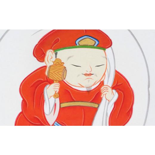ふるさと納税 伝統技術 岐阜県 岐阜市 書画 大黒様（赤色） 肉筆 インテリア 絵画 肉筆画 手描き 手書き 職人 一点物 日本画 和風 おすすめ 人気 額装 木製額 …_3