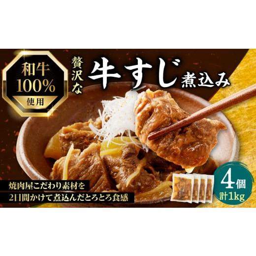 ふるさと納税 加工品等 レトルト 京都府 木津川市 和牛100%の贅沢なすじ煮込み 250×4個 1kg 093-12 和牛100%贅沢すじ煮込み 4個セット