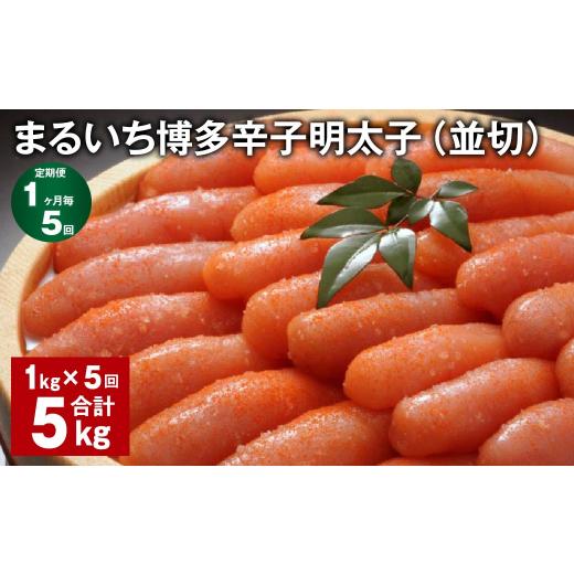 ふるさと納税 魚貝類 明太子 福岡県 筑後市 1ヶ月毎5回定期便 まるいち博多辛子明太子（並切） 計5kg（1kgx5回） 辛子明太子 明太子_1