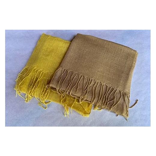 ふるさと納税 小物 ストール・マフラー 熊本県 小国町 悠工房 自然素材 手染め 栗染め たまねぎ染め 4色 綿ストール マスタード ブラウン 2枚1組 手作り ハン…