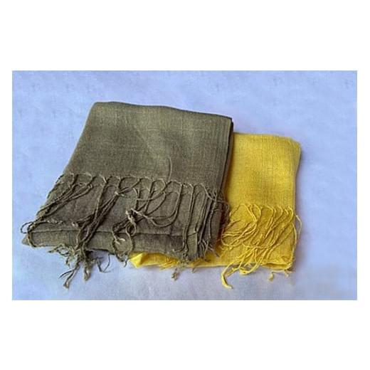 ふるさと納税 小物 ストール・マフラー 熊本県 小国町 悠工房 自然素材 手染め 栗染め たまねぎ染め 4色 綿ストール マスタード カーキ 2枚1組 手作り ハンド…