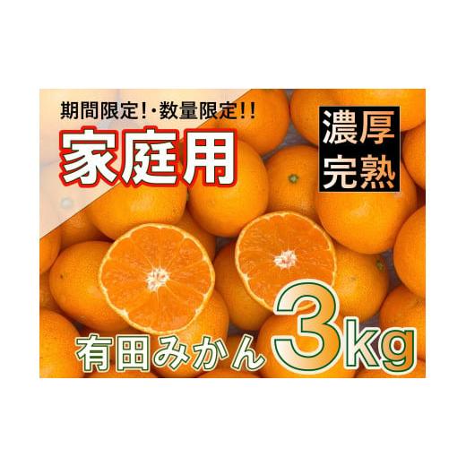 ふるさと納税 果物類 みかん 和歌山県 有田川町 有田みかん 家庭用 3kg (和歌山県産) 味重視