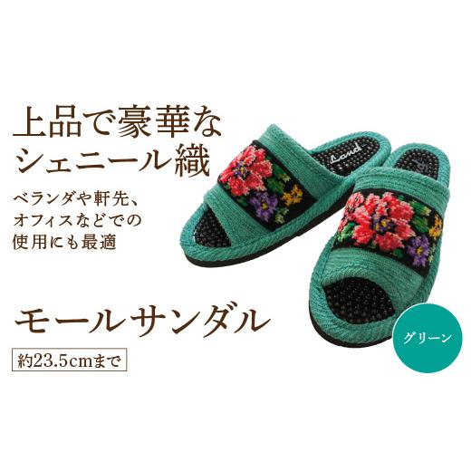 ふるさと納税 ファッション スリッパ 宮城県 蔵王町 シェニール織モールサンダル(約23.5cmまで) グリーン 04301-0593-1 グリーン