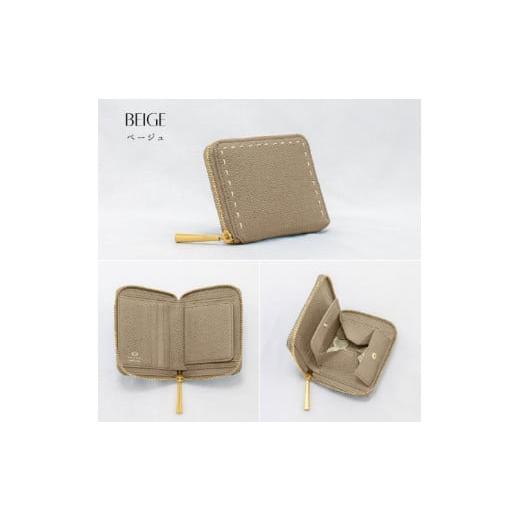 ふるさと納税 財布 大阪府 東大阪市 BONNY(ボニー)/本革ラウンドファスナー二つ折り財布 BEIGE(ベージュ) BEIGE(ベージュ)