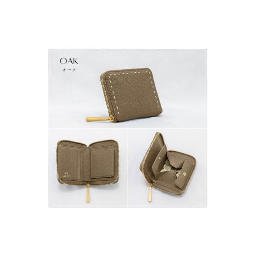 ふるさと納税 財布 大阪府 東大阪市 BONNY(ボニー)／本革ラウンドファスナー二つ折り財布　OAK(オーク) OAK(オーク)の画像