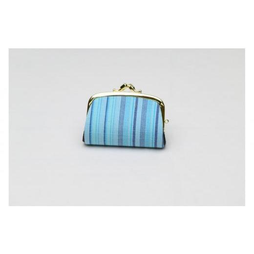 ふるさと納税 織物・繊維品 栃木県 大田原市 真岡木綿「くし形小銭入れ」(青系)) | 栃木県 伝統工芸品 織物 財布 小銭入れ 手作り 贈答 贈り物 ギフト 小物…