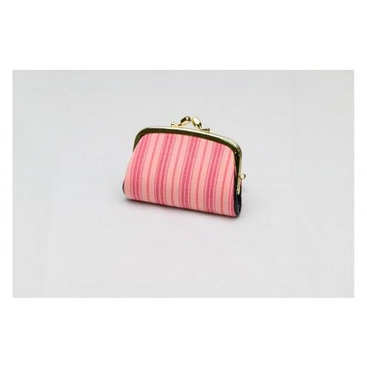 ふるさと納税 織物・繊維品 栃木県 大田原市 真岡木綿「くし形小銭入れ」(ピンク系)| 栃木県 伝統工芸品 織物 財布 小銭入れ 手作り 贈答 贈り物 ギフト 小…