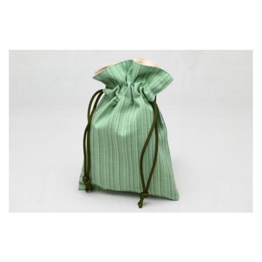 ふるさと納税 織物・繊維品 栃木県 大田原市 真岡木綿「巾着袋 小」(緑系)| 栃木県 伝統工芸品 織物 袋 手作り 贈答 贈り物 ギフト 小物 雑貨 緑系