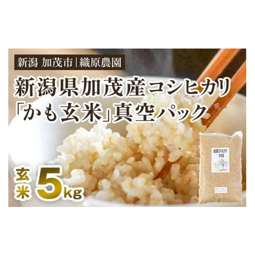 ふるさと納税 玄米 新潟県 加茂市 令和7年産米 新潟産コシヒカリ「かも米」玄米5kg (5kg×1袋)真空パック 無農薬・無化学肥料 従来品種コシヒカリ 加茂市 …