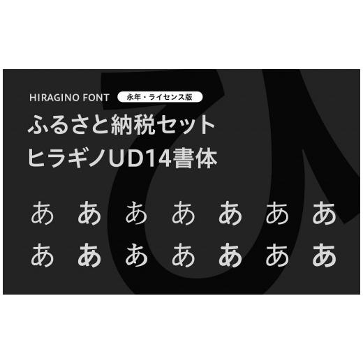 ふるさと納税 パソコン・周辺機器 京都府 京都市  ヒラギノフォント ふるさと納税セット ヒラギノUD14書体（ライセンス版）SCREENの画像