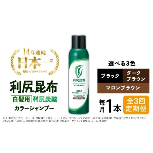 ふるさと納税 美容 福岡県 糸島市 ダークブラウン 全3回定期便 [白髪用]利尻炭酸カラーシャンプー 糸島市 / 株式会社ピュール ヘアケア シャンプー AZA048…