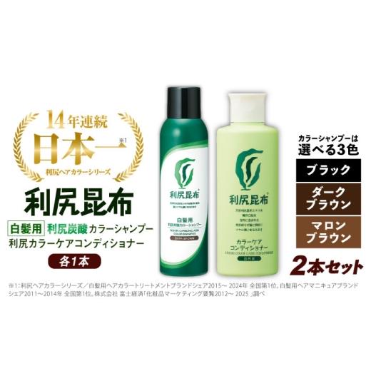 ふるさと納税 美容 福岡県 糸島市 ブラック 色が選べる 2本セット [白髪用]利尻炭酸カラーシャンプー+利尻カラーケアコンディショナー 糸島市 / 株式会社…