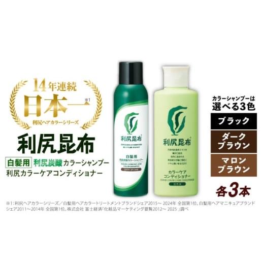 ふるさと納税 美容 福岡県 糸島市 ダークブラウン 色が選べる 6本セット [白髪用]利尻炭酸カラーシャンプー+利尻カラーケアコンディショナー 糸島市 / 株…