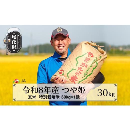 ふるさと納税 玄米 山形県 尾花沢市 新米 令和8年産 特別栽培米 玄米 つや姫 30kg 11月下旬発送 ja-tsgtb30-11s 令和8年11月下旬発送_1