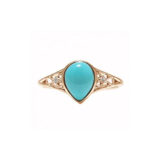 ふるさと納税 アクセサリー リング 山梨県 甲府市 [ 甲府ジュエリー ] サイズ:7号 K18ピンクゴールド トルコ石 リング 35263-3 サイズ:7号