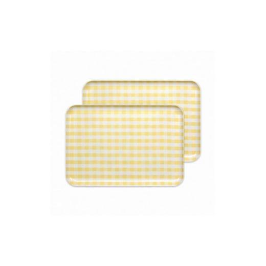 ふるさと納税 雑貨・日用品 和歌山県 印南町 イエロー2枚組 ST ランチョン トレー L 39cm ミルキー チェック タツクラフト Tk99 イエロー2枚組