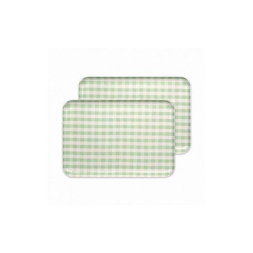 ふるさと納税 雑貨・日用品 和歌山県 印南町 グリーン2枚組 ST ランチョン トレー L 39cm ミルキー チェック タツクラフト Tk100 グリーン2枚組