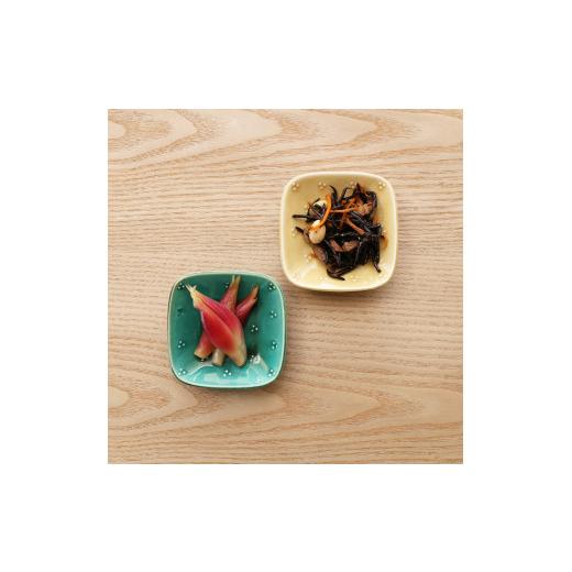 ふるさと納税 食器・グラス 小皿 東京都 江東区 テシオ　星かげ 織部×黄瀬戸豆皿　2枚組　_2