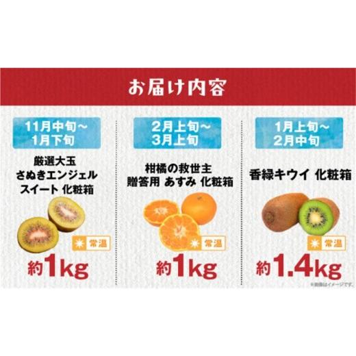 ふるさと納税 果物類 みかん 香川県 高松市  ALL化粧箱 12回毎月お届け 高松市自慢のフルーツ定期便 M | キウイ さぬきエンジェルスイート 香緑キウイ 香緑 キ…_2