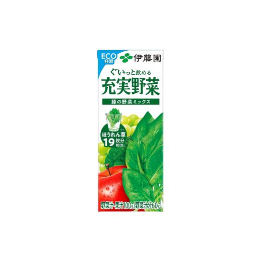 ふるさと納税 果汁飲料 やさい 長野県 松本市 定期便2回 紙 充実野菜 緑の野菜ミックス２００ｍｌ×２４本伊藤園 | 野菜 緑野菜 ジュース ドリンク 飲料 健康…