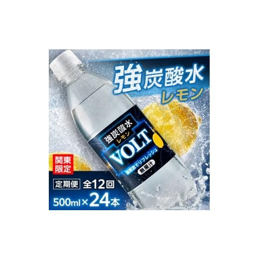 ふるさと納税 炭酸飲料 ソーダ水 山梨県 山梨市  毎月定期便 関東のみお届け 強炭酸水レモン500ml24本　計12 L　サーフVOLT　全12回 4055698_1