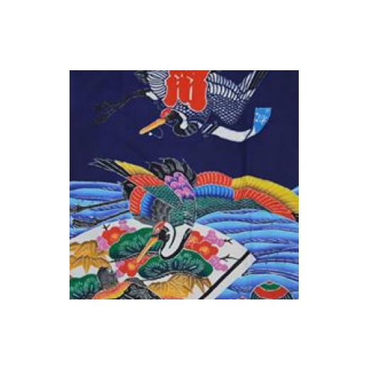 ふるさと納税 伝統技術 千葉県 鴨川市 千葉県指定伝統的工芸品 萬祝染額（四つ切りサイズ）立ち鶴・亀 0050-0094 萬祝染額 四つ切り 立ち鶴・亀_3