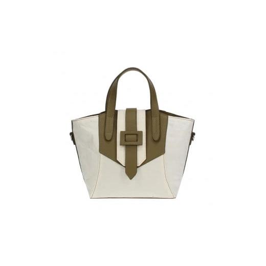 ふるさと納税 カバン 手提げ 岐阜県 大垣市 和然WASHIKA 和紙×牛革ベルトデザインBAG カラー:オリーブ オリーブ