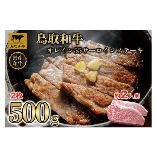 ふるさと納税 牛肉 サーロイン 鳥取県 三朝町 鳥取和牛オレイン55 サーロインステーキ 2枚(500g)1288|鳥取和牛 肉 お肉 にく ステーキ 食品 鳥取県産 人…