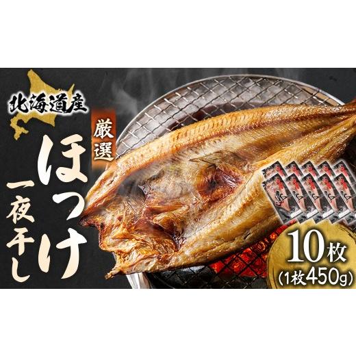 ふるさと納税 干物 ホッケ 北海道 釧路町 北海道産 ほっけ一夜干し（450〜499g）×10枚 ｜ 釧路町の匠が贈る 北の至宝 ホッケ 干物 焼魚 焼き魚 白身魚 セット…_1