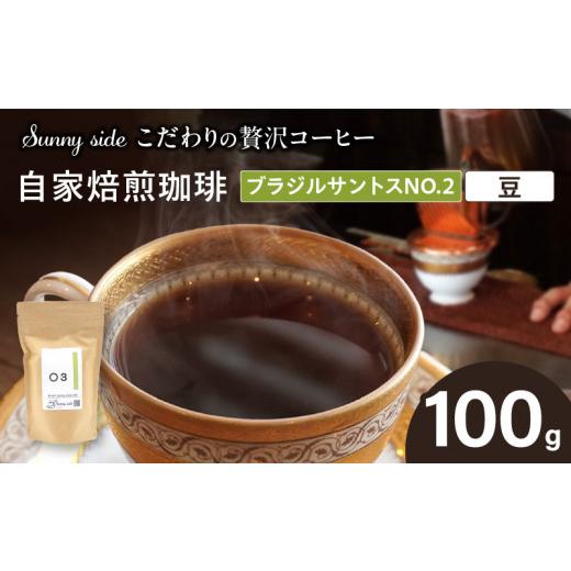ふるさと納税 コーヒー コーヒー豆 愛知県 小牧市 こだわりの贅沢コーヒー 「Sunny side」の自家焙煎珈琲ブラジルサントスNO.2(100g)(豆のまま) 豆のまま