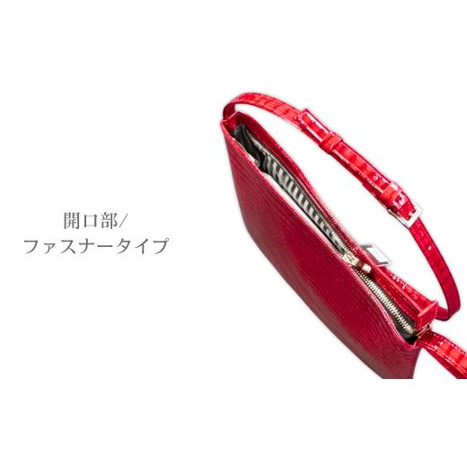 ふるさと納税 カバン ショルダーバッグ 埼玉県 草加市  ふるさと納税限定10本 横長サコッシュ 牛革型押しエナメルバージョン | 埼玉県 草加市 職人 手作業 上…の画像